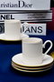 Hermia Juego de Tazas de Café Blanco y Dorado (12 Piezas) de Porcelana